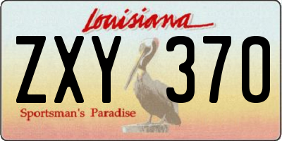 LA license plate ZXY370