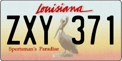 LA license plate ZXY371