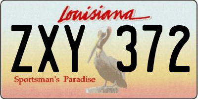 LA license plate ZXY372