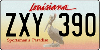 LA license plate ZXY390