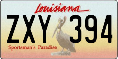 LA license plate ZXY394