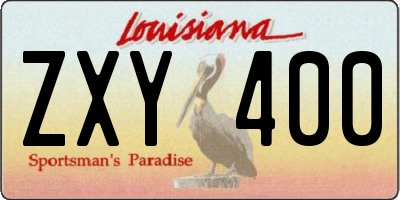 LA license plate ZXY400