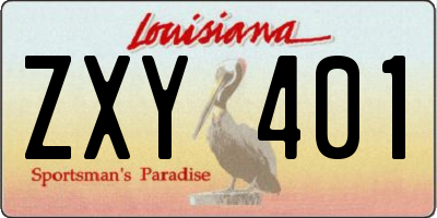 LA license plate ZXY401