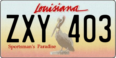 LA license plate ZXY403