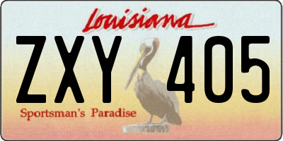 LA license plate ZXY405