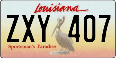 LA license plate ZXY407