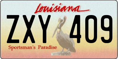 LA license plate ZXY409