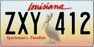 LA license plate ZXY412