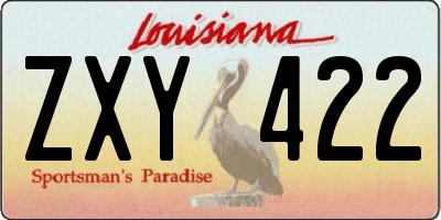 LA license plate ZXY422