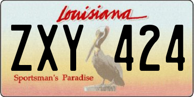 LA license plate ZXY424
