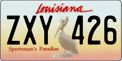LA license plate ZXY426