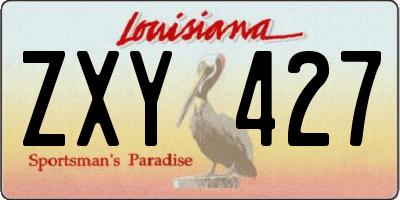 LA license plate ZXY427