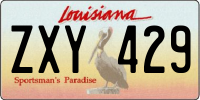 LA license plate ZXY429
