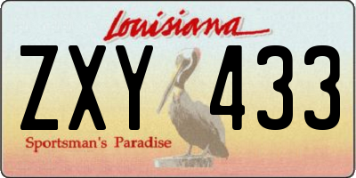 LA license plate ZXY433
