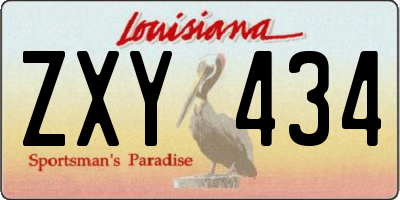 LA license plate ZXY434