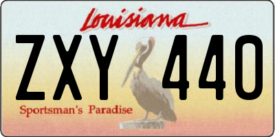 LA license plate ZXY440