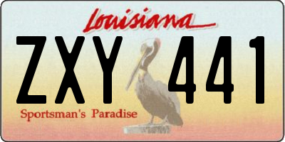 LA license plate ZXY441