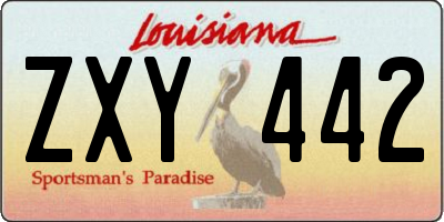 LA license plate ZXY442