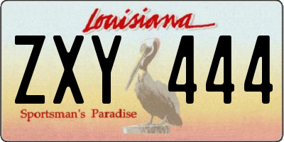 LA license plate ZXY444