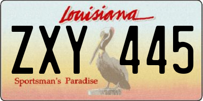 LA license plate ZXY445