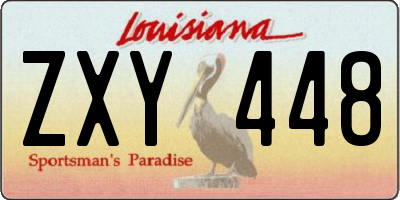 LA license plate ZXY448