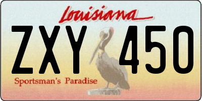 LA license plate ZXY450