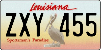 LA license plate ZXY455