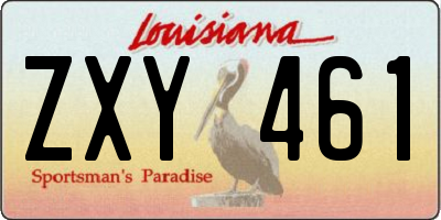 LA license plate ZXY461