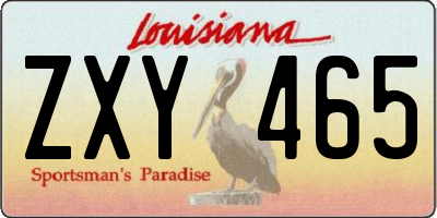 LA license plate ZXY465