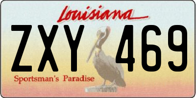 LA license plate ZXY469