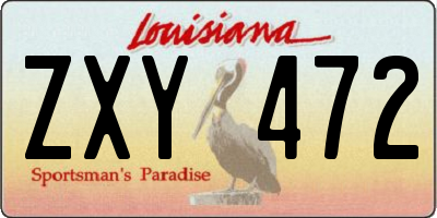 LA license plate ZXY472