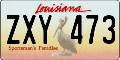 LA license plate ZXY473