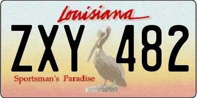 LA license plate ZXY482