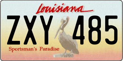 LA license plate ZXY485