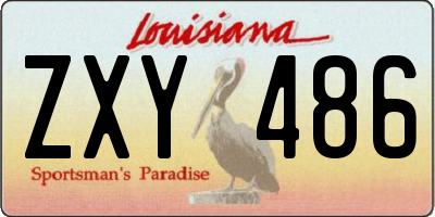 LA license plate ZXY486