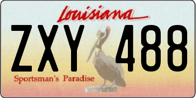 LA license plate ZXY488
