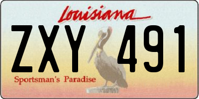 LA license plate ZXY491
