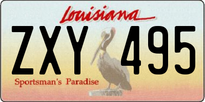 LA license plate ZXY495