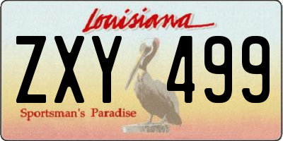 LA license plate ZXY499