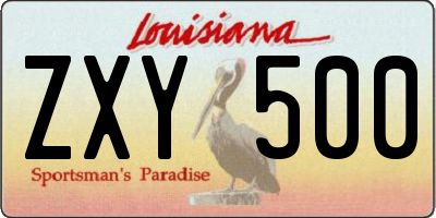 LA license plate ZXY500