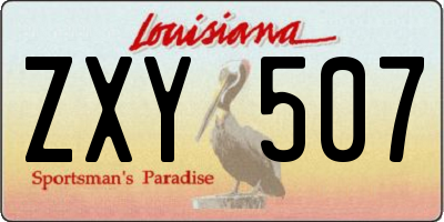 LA license plate ZXY507