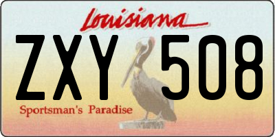 LA license plate ZXY508
