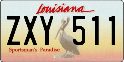 LA license plate ZXY511