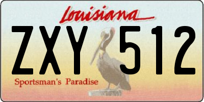 LA license plate ZXY512