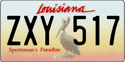 LA license plate ZXY517