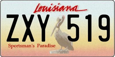 LA license plate ZXY519