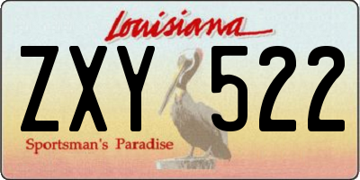 LA license plate ZXY522