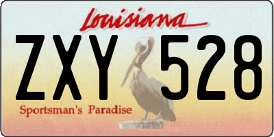 LA license plate ZXY528