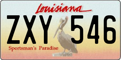 LA license plate ZXY546