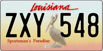 LA license plate ZXY548